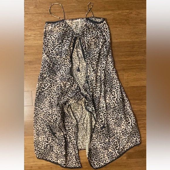 Bridget Yorke Animal Print Dress Tie Fringe Size 42 - Picture 2 of 6